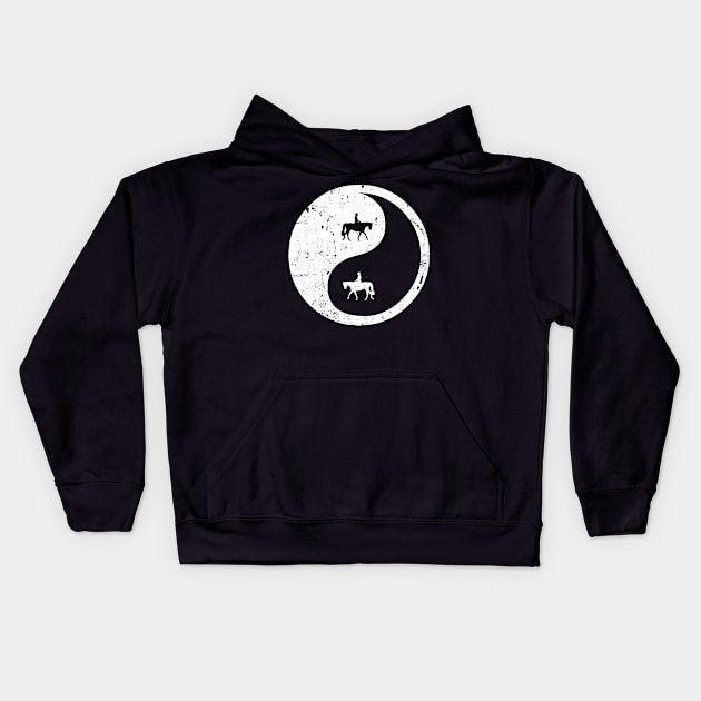 Horse Rider Ying Yang Kids Hoodie by Jonny1223